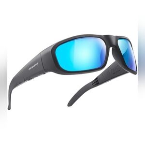 OhO Smart Sunglasses,Polarized with Bluetooth Speaker, Waterproof Blue Lens